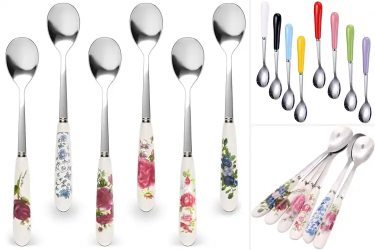 Detailed view of Best Ceramic Handle Coffee Spoons