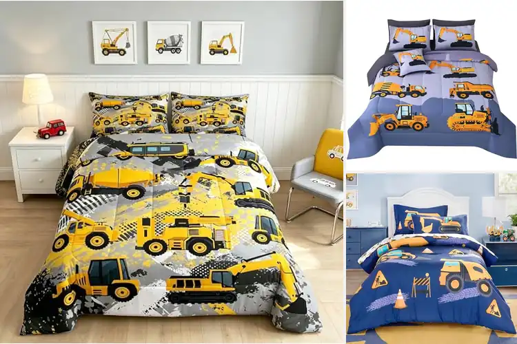 Detailed view of Best Construction Themed Bedding For Kids