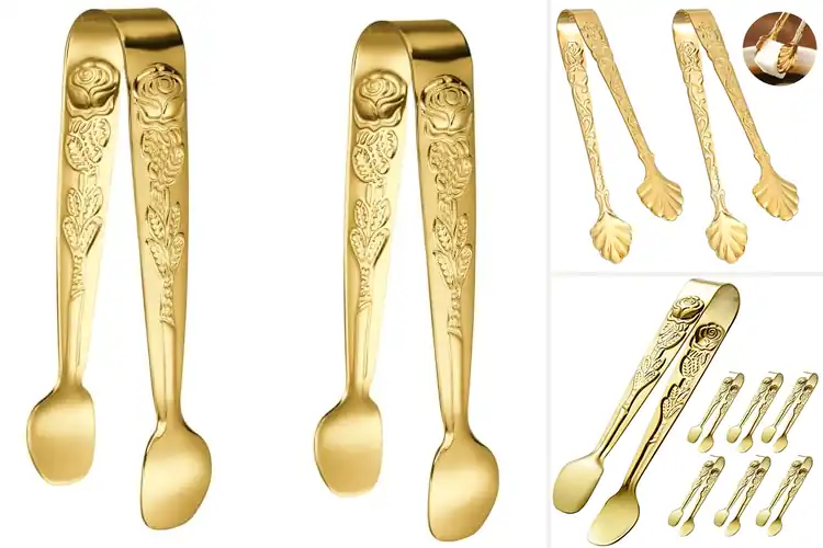 Detailed view of Best Gold Finish Sugar Cube Tongs