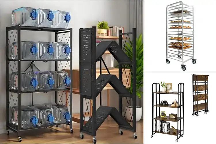Detailed view of Best Portable Baker Rack With Locking Wheels